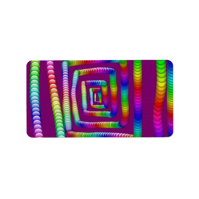 Cool Funky Rainbow Maze Rolling Marbles Design Adressaufkleber (Vorne)