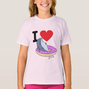 Cool Funny Grafik Design Liebe Hai pudonut T-Shirt