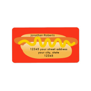 Cool Funny Hot Dog Novelty Red Rücksendeadresse Adressaufkleber