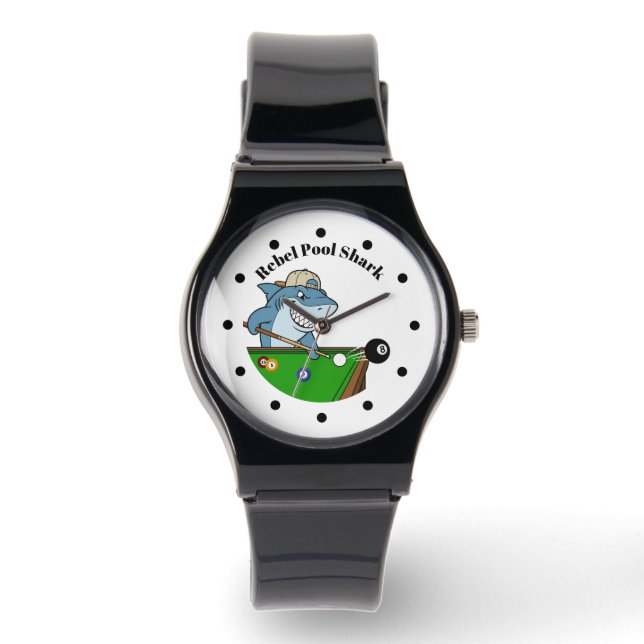Cool Funny Rebel Pool Shark Men's Watch Armbanduhr (Vorderseite)