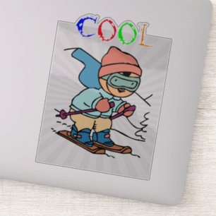 Cool Funny Skier   Skischuhmodelle   Lustiges Skif Aufkleber