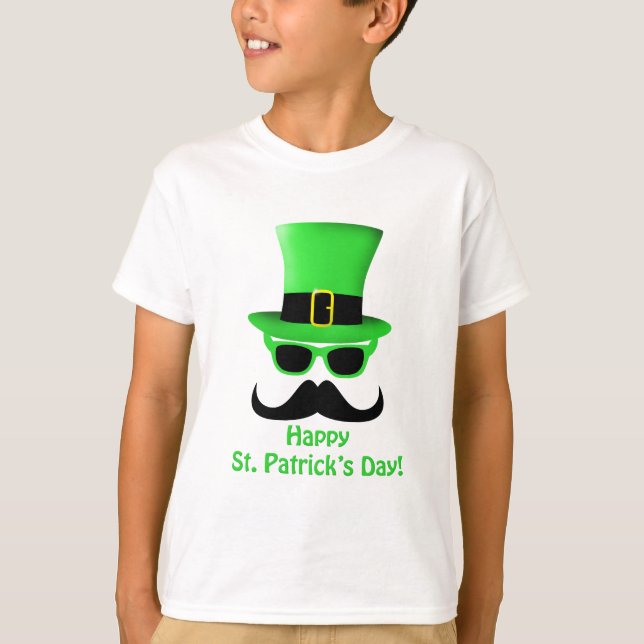 Cool Funny St. Patrick's Day Mustache Top Hut Mann (Vorderseite)