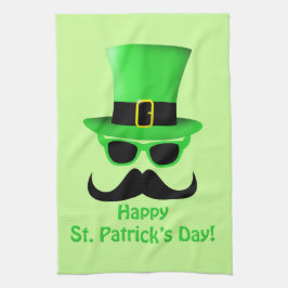 Cool Funny St. Patrick's Day Mustache Top Hut Mann Küchentuch