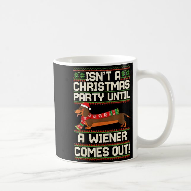 Cool Funny Wiener Dog Christmas Dachshund Holiday  Kaffeetasse (Rechts)