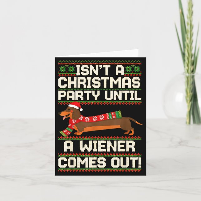 Cool Funny Wiener Dog Christmas Dachshund Holiday  Karte (Vorderseite)