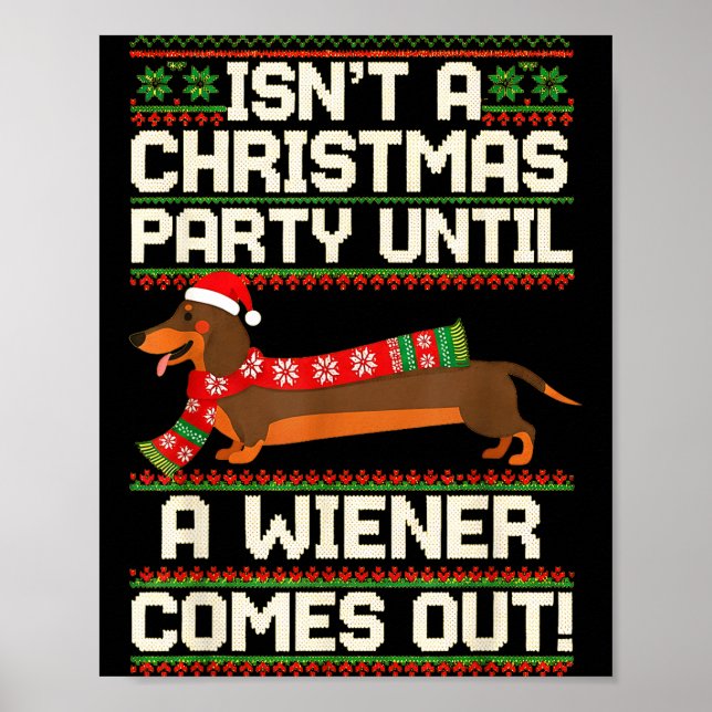 Cool Funny Wiener Dog Christmas Dachshund Holiday  Poster (Vorne)