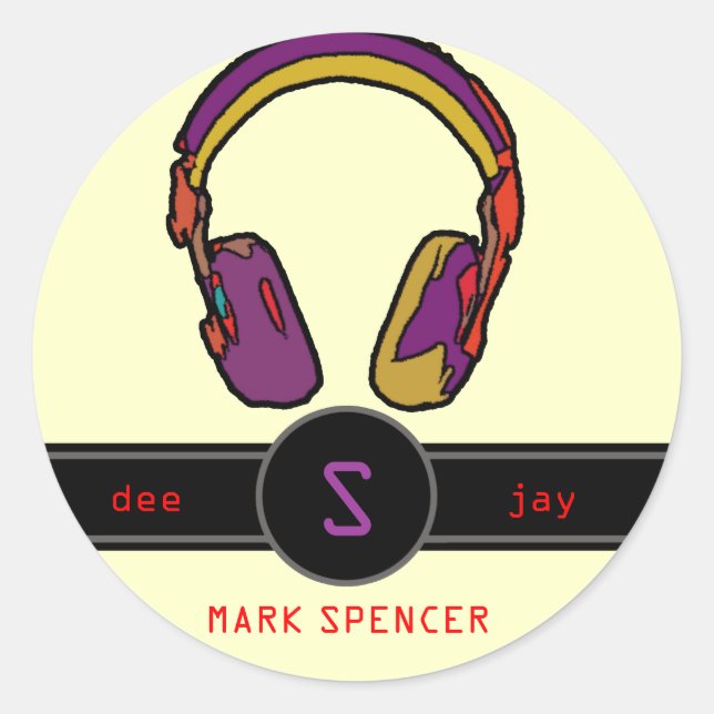 cool für die Dee-Jay Runder Aufkleber (Vorderseite)