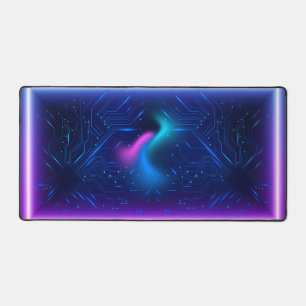 Cool Futuristic Circuit Neon Gaming BackGround Schreibtischunterlage