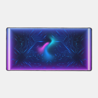 Cool Futuristic Circuit Neon Gaming BackGround Schreibtischunterlage