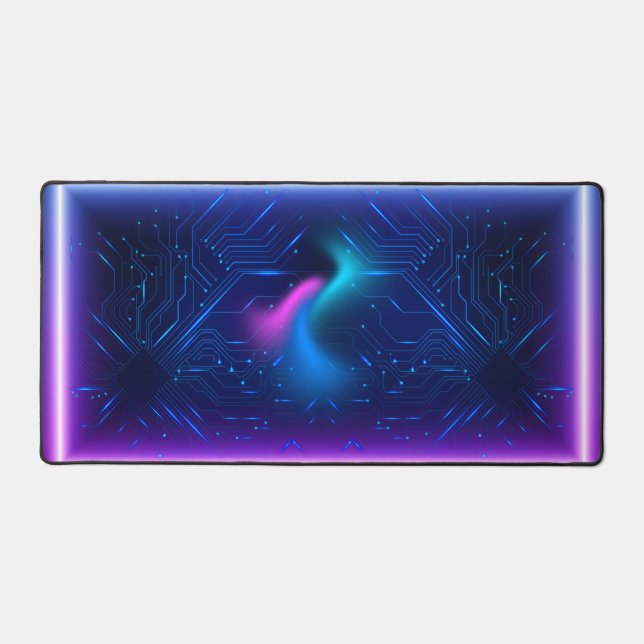 Cool Futuristic Circuit Neon Gaming BackGround Schreibtischunterlage (Vorderseite)