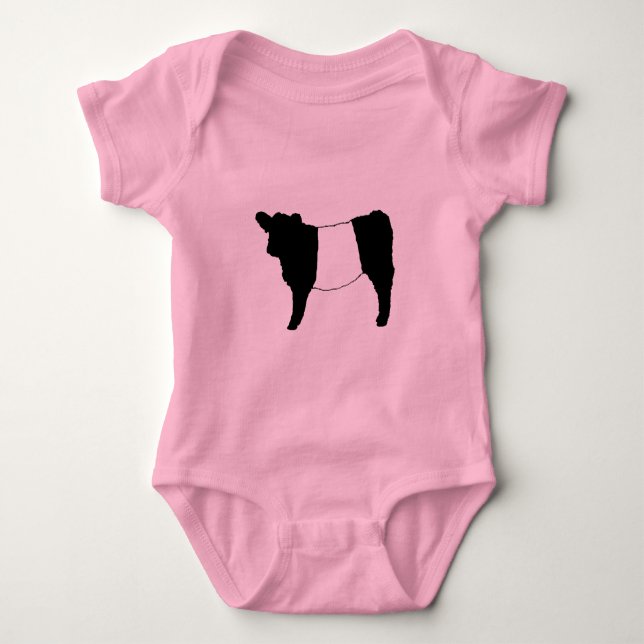 Cool Galloway Rinder Seltenes Kuh Beltie Steer Baby Strampler (Vorderseite)