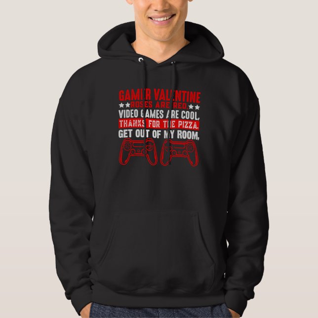 Cool Gamer Valentine  Video Games Roses Are Red Po Hoodie (Vorderseite)