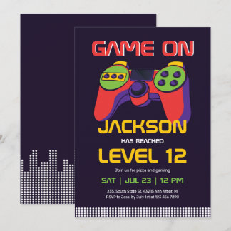 Cool Gaming Video Games Gamer Boy Geburtstag Einladung