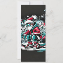 Cool Gangster Santa Graffiti Weihnachtskarte