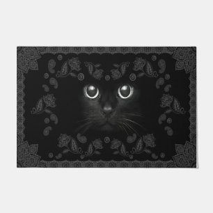 Cool, ganz schwarze Katze Doormat, Kitten Fußmatte