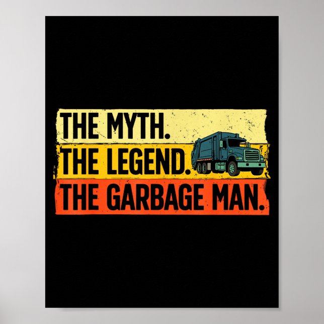 Cool Garbage Man Art For Men Dad Father Garbage Du Poster (Vorne)