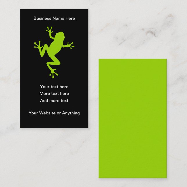 Cool Gecko Frog Nature Theme Visitenkarte (Vorne/Hinten)