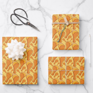 cool gedipptes Fastfood-Muster Geschenkpapier Set