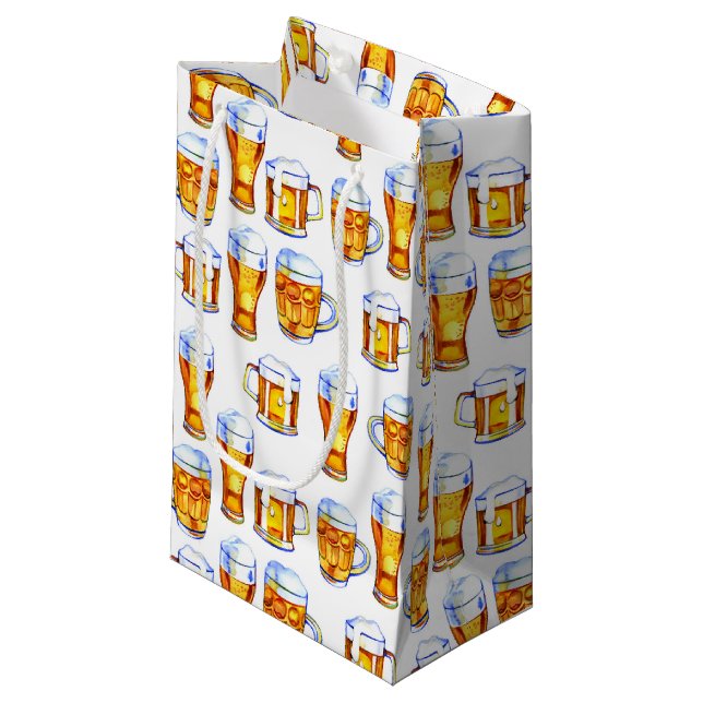 cool gefliestes Bier-Party Kleine Geschenktüte (Vorderseite Schrägansicht)