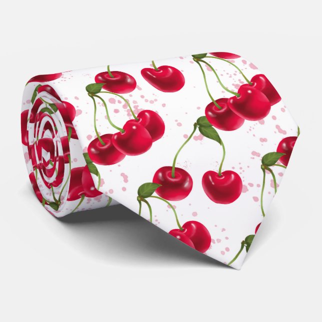 cool gekachelte Kirschfruchsmuster Krawatte (Gerollt)