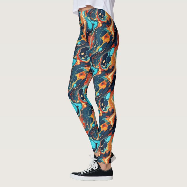 Cool gekacheltes abstraktes Muster Leggings (Links)