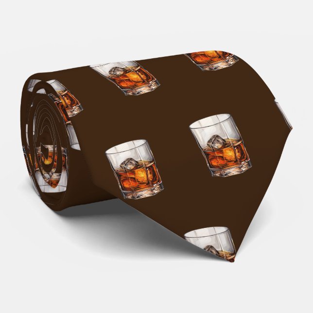 Cool gekacheltes Bourbon-Muster Krawatte (Gerollt)