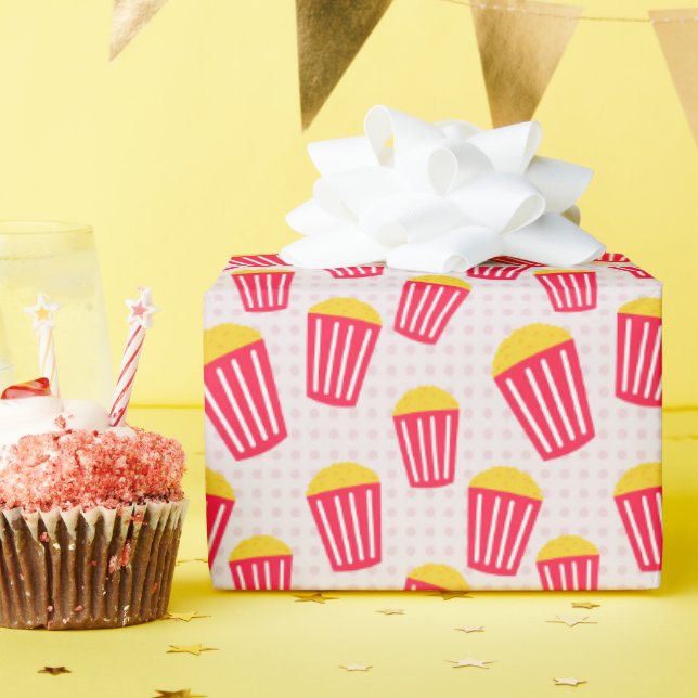 cool gekacheltes Popcorn Movie Party Geschenkpapier (Geburtstagsparty)