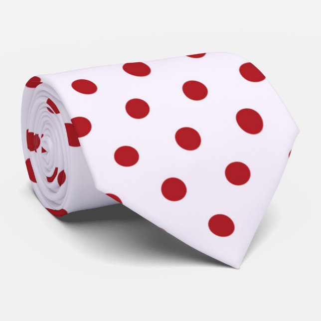 cool gekacheltes, weißes Polka-Punktmuster Krawatte (Gerollt)