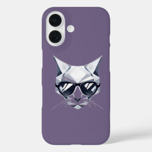 Cool Geometrisches iPhone-Gehäuse für Katzen - sel iPhone 16 Hülle