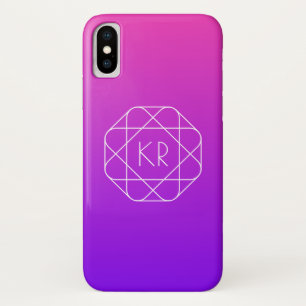Cool Geometrisches Monogramm   Magenta Lila Violet Case-Mate iPhone Hülle