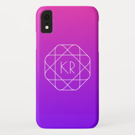 Cool Geometrisches Monogramm | Magenta Lila Violet Case-Mate iPhone Hülle