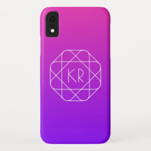 Cool Geometrisches Monogramm   Magenta Lila Violet Case-Mate iPhone Hülle