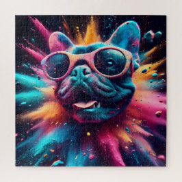 Cool gerahmt: Französisches Bulldog-Portrait