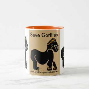 Cool Gerettet GORILLAS - gefährdete Tiergrafik Zweifarbige Tasse