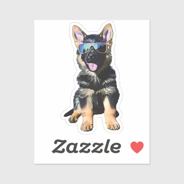 Cool German Shepherd puppy Aufkleber (Blatt)