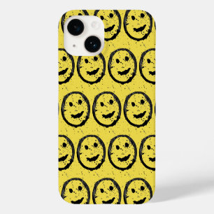 Cool Gesellig Lächelndes Gesichtsmuster gelb Case-Mate iPhone 14 Hülle