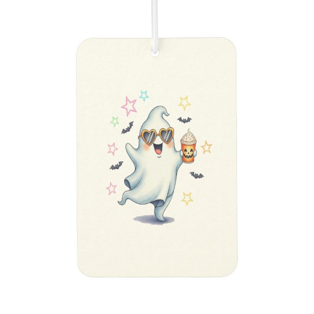 Cool Ghost Halloween Vibes Autolufterfrischer (Vorderseite)
