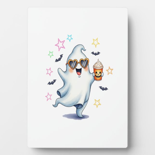 Cool Ghost Halloween Vibes Fotoplatte (Vorderseite)