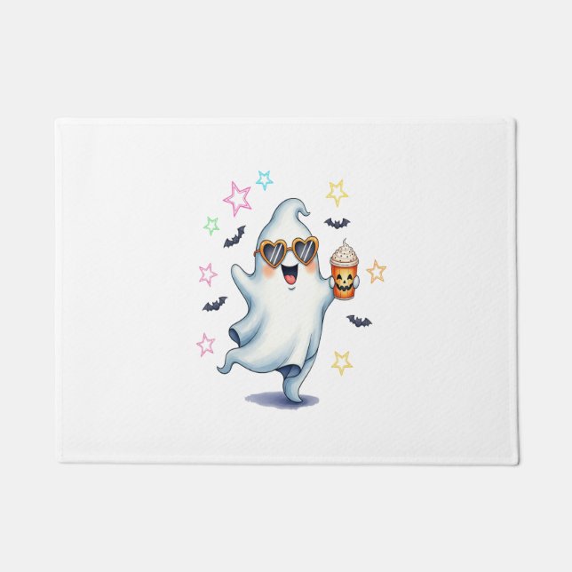 Cool Ghost Halloween Vibes Fußmatte (Vorderseite)