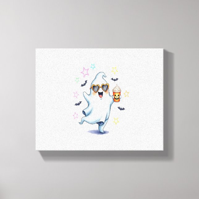 Cool Ghost Halloween Vibes Leinwanddruck (Vorderseite)