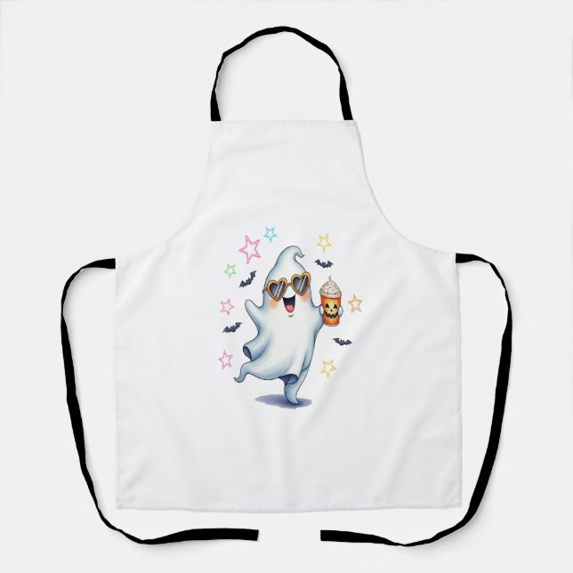 Cool Ghost Halloween Vibes Schürze (Vorderseite)