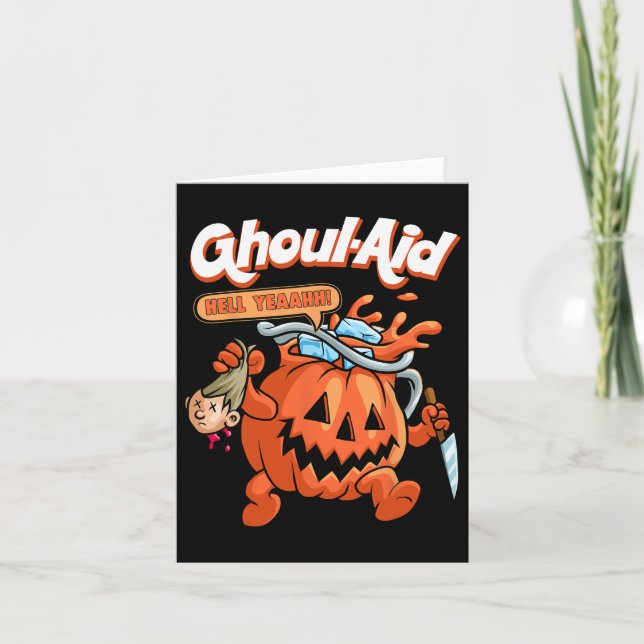 Cool Ghoul Aid Funny Ghoul Pumpkin Niedlich Meme H Karte (Vorderseite)