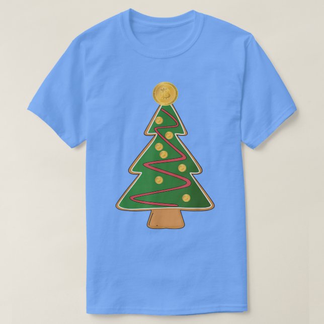 Cool Ginger Brot Bitcoin Weihnachtsbaum Funny App T-Shirt (Design vorne)