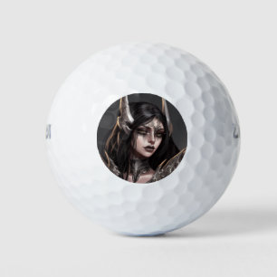 Cool Girl Goth Warrior Golfball