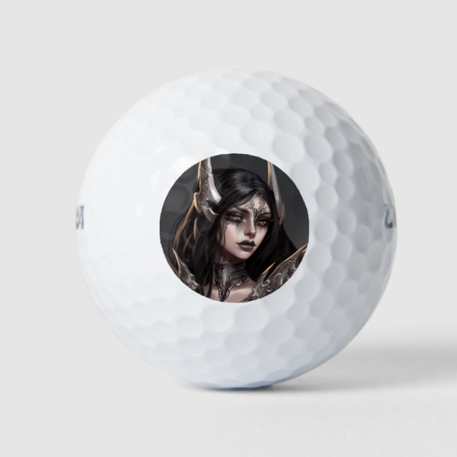 Cool Girl Goth Warrior Golfball (Vorderseite)