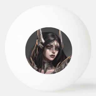 Cool Girl Goth Warrior Tischtennisball