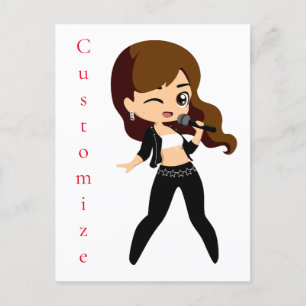 Cool Girl Sings Karaoke Thunder_Cove Postkarte