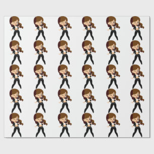 Cool Girl singt Karaoke Thunder_Cove Geschenkpapier