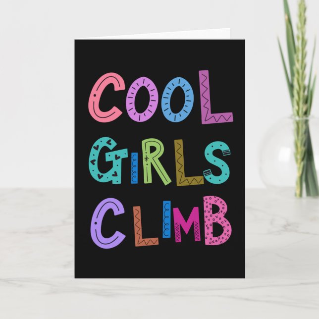 Cool Girls Klettergarten Rockclimbing Karte (Vorderseite)
