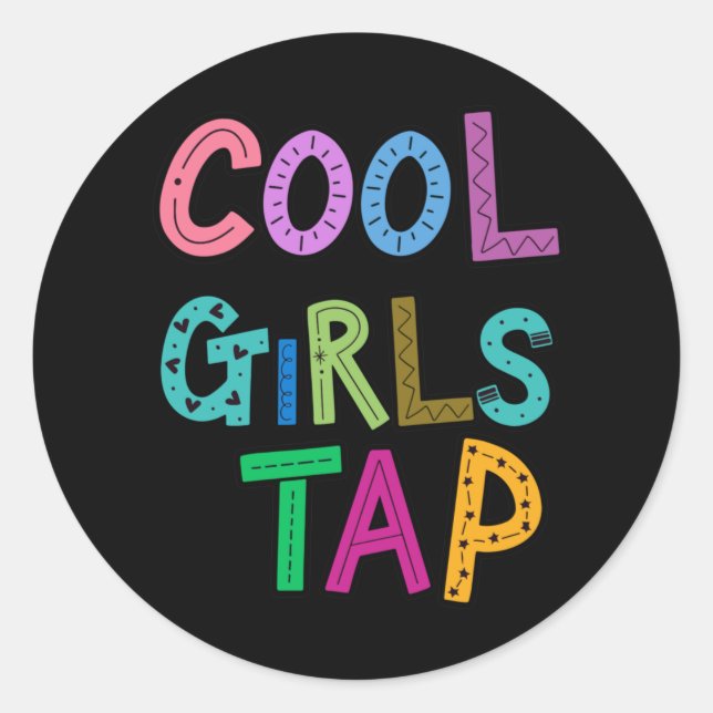Cool Girls Stach Tanztänzerin Frauen Kinder Runder Aufkleber (Vorderseite)